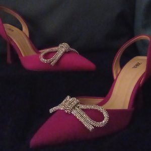 Zara Sparkle Bow Slingback Pump Size 6
